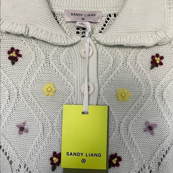Sandy Liang x Target Floral Embroidered Collared Pullover Sweater - Picture 7 of 10
